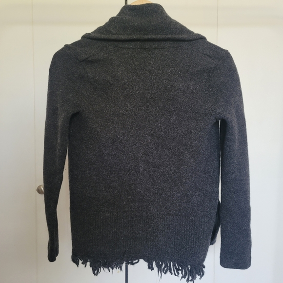 Marina Luna 100% Merino Wool Black Open Cardigan Size Small - Picture 2 of 7